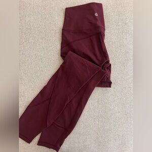 Lululemon Athletica Deep Maroon Leggings